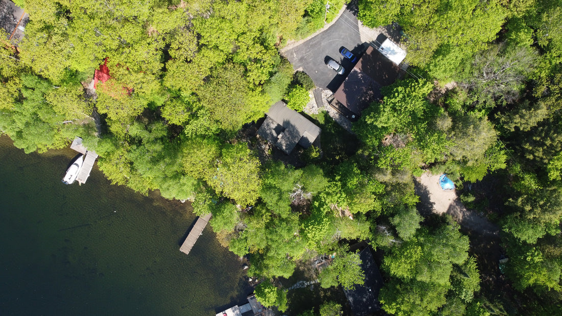 birds eye view of the loon lake haus in kearney ontario