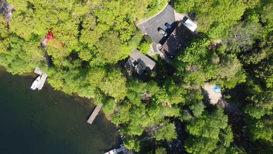 birds eye view of the loon lake haus in kearney ontario