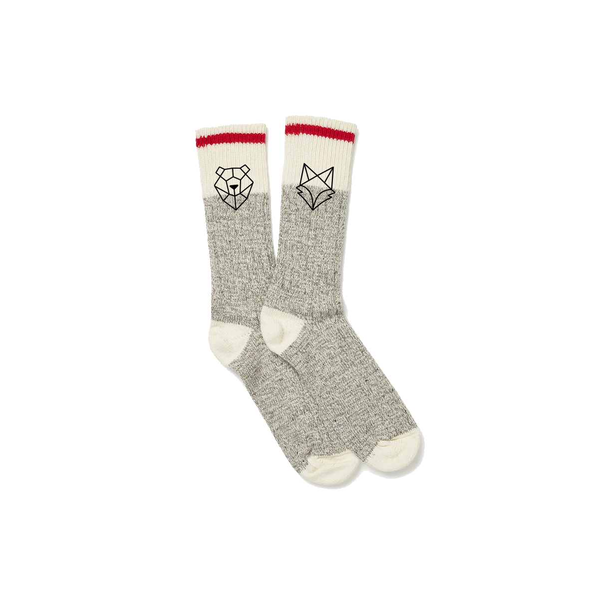 wool socks Bear and Fox Apparel lumberjack lumberjill embroidery hiking socks cottaeg socks cabin socks